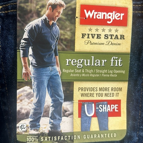 WRANGLER Five Star Regular Fit Denim Jeans, W38 L32, NWT - Picture 6 of 7
